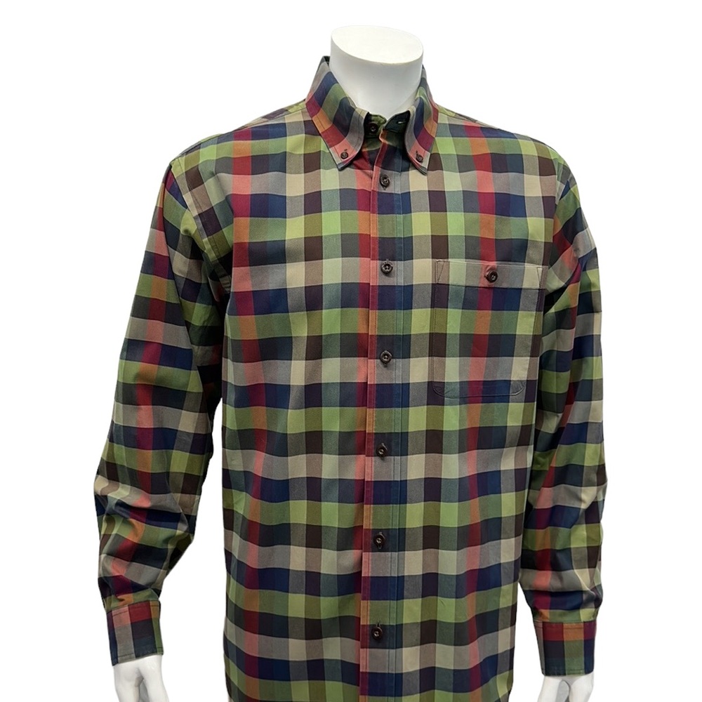 Orvis Signature Twill Multi Color Checkered Butto… - image 4